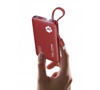 INIU Portable Charger, Slim 10000mAh Power Bank with Build in USB-C Cable, 20W Fast Charging Mini Battery Pack, Travel Trip Flight Cruise Ship Essentials for College Students Travelers Boys Girls, Red