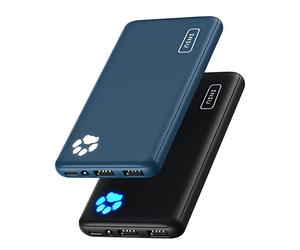 INIU Power Bank, [2 Pack] The Slimmest & Lightest USB C 10000 mAh External Battery Pack, USB C Input & Output Tri-3A outputs powerbank for iPhone 15 14 13 12 11 X Pro Max Samsung Huawei Xiaomi