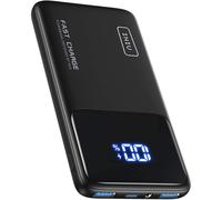 INIU Power Bank, 20W PD3.0 QC4.0 Fast Charging USB C 10500mAh LED Display Portable Charger, Slimmest Phone Battery Pack with Phone Holder & Flashlight