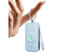 INIU Power Bank for Apple Watch, 5000mAh Wireless Portable Charger Powerbank with Built-in Cable, Slim Travel Keychain Battery Pack with LCD Display for iWatch 10/9/8/Ultra2/Ultra/SE iPhone 16/15 Blue