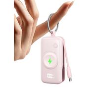 INIU Power Bank for Apple Watch, 5000mAh Wireless Portable Charger Powerbank with Built-in Cable, Slim Travel Keychain Battery Pack with LCD Display for iWatch 10/9/8/Ultra2/Ultra/SE, iPhone 16 Pink