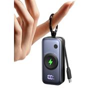 INIU Power Bank for Apple Watch, 5000mAh Wireless Portable Charger Powerbank with Built-in Cable, Slim Travel Keychain Battery Pack with LCD Display for iWatch 10/9/8/Ultra2/Ultra/SE, iPhone 16/15 etc