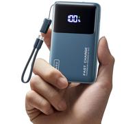 INIU Power Bank, Slimmest 10000mAh 45W PD Fast Charging Portable Charger | Detachable USB-C Cable, Stand, Flight-Safe, Travel, Flashlight, Battery Pack for iPhone 18 17 16 15 Pro, Samsung S26, Blue