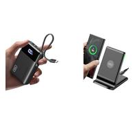 INIU Power Bank, Smallest 20000mAh 45W PD Portable Charge + Wireless Charger Stand, 15W Qi Fast Charging Dock Phone Charger