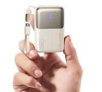 INIU Mini Power Bank, 45W Fast Charging 10000mAh Battery Pack USB C Input & Output Portable Charger, Small Portable Battery Bank for iPhone 16/15/14/13 Pro Max Mini Plus, Samsung, iPad, Travel, Beige