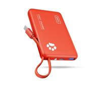 INIU Smaller 10000mAh Power Bank, 20W PD Fast Charging Portable Charger | Flashlight, Built in USB C Cable, Flight-Safe, Travel Essential, Battery Phone Pack for iPhone 18 17 16, Samsung S26 etc