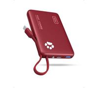 INIU Smaller 10000mAh Power Bank, 20W PD Fast Charging Portable Charger | Flashlight, Built in USB C Cable, Flight-Safe, Travel Essential, Battery Phone Pack for iPhone 18 17 16, Samsung S26 etc