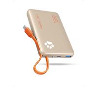 INIU Smaller 10000mAh Power Bank, 20W PD Fast Charging Portable Charger | Flashlight, Built in USB C Cable, Flight-Safe, Travel Essential, Battery Phone Pack for iPhone 18 17 16, Samsung S26 etc