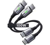 INIU Short USB C to USB C Cable, [1ft, 2-Pack] 100W Type C Cord for iPhone 16 Pro Max 15 Plus, Samsung Galaxy S24 Ultra S21 S10e, MacBook, iPad and More