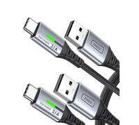 INIU USB C Charger Cable, [2-Pack 1m] 3.1A Type C Cable Fast Charging, Braided USB A to USBC Phone Charger Cable USBC for iPhone 17 16 Pro Max, Samsung S25 24, Huawei, iPad Switch PS5 etc.