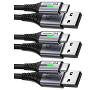 INIU USB C Charger Cable, [3 Pack 0.5+2+2m] A to C 2m+2m+0.5m, Black