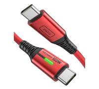 INIU USB C to USB C Charger Cable, [2m Red] 100W PD3.0 Type C Cable Fast Charging, Phone Charger USB-C Data Lead for MacBook Pro iPad Air iPhone 17 16 Samsung S25 S24 Ultra Pixel 10 Pro Switch PS5
