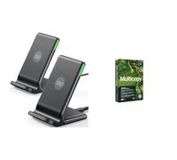 INIU Wireless Charger 2-Pack, 15W Qi Certified Fast Wireless Charger Stand & Multicopy Zero A4 80gsm Printer Paper - 1 Ream (500 sheets)