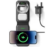 INIU Wireless Charger, 3 in 1 Wireless Charging Station Magsafe Charger, Qi Certificate Multi Charger Stand Travel Friendly for iPhone 16/15/14/13/12 Pro Max Apple Watch Ultra AirPods 4 3 Pro etc.