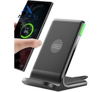 INIU Wireless Charger, 15W Fast Wireless Charging Stand Qi-Certified with Sleep-friendly Adaptive Light & Dual Charging Modes for iPhone 13 12 11