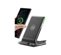 INIU Wireless Charger Stand, 15W Qi Fast Charging Dock Phone Charger, Adaptive LED Wireless Charging Station
