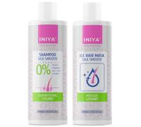 Iniya Silk Smooth Shampoo and Smoothing Care, No Sulphates or Silicone, Smoothing Shampoo and Brazilian Hair Mask, Tannin (2 x 400 ml)