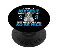 Inject Insulin Cat Lover T1D Diabetic Funny Type 1 Diabetes PopSockets Adhesive PopGrip