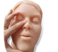Injection Training Mannequin Face Model, Silicone Facial Injection Head Model with Bones Inside Human Face for Micro Plastic Teaching, Esthetician Teaching