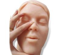 Injection Training Mannequin, Silicone Facial Head Model with Bones for Micro Plastic and Esthetician Teaching, Ideal for Injection Practice and Skill Development