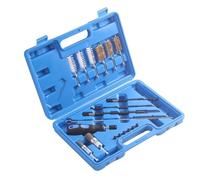 Injector Cleaning Kit - 19-Piece Nylon Brass Steel, Engine Carbon Removal Brush Tool Set | Throttle Body and Seat Cleaner for Automotive Technicians Sedan Truck Home Garage Workshop Use