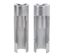 Injector Fuel Line Socket Wrench Set, 17mm & 19mm Chrome Vanadium Steel, for Oxygen Sensor and Thermal Switch Installation, 2-Piece