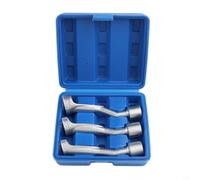 Injector Line Socket Set 14mm 17mm 19mm Open End Wrench for Diesel Pipes - 3PC CR-MO Steel Square Drive Hand Tool Kit(Blue Box)