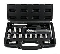Injector Seat Reamer Kit 5pcs for Diesel Engines(17-piece Set) | Multi-size reamers, flat and spiral tips, cleans debris, ensures optimal seating, professional grade