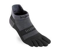 Injinji 2.0 Men's Run Midweight No Show Toesocks, Black/Gray, Large