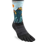 Injinji ARTIST DESIGNED WOMEN'S MINI CREW POPPY Toe Socks M/L, Poppy, M-L