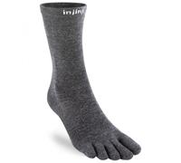 Injinji Unisex Liner Crew Wool Socks, slate, M
