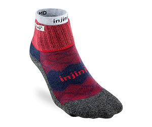 Injinji Mens Liner Runner- Teensokken - Rood - Unisex - Mini Crew - Lightweight