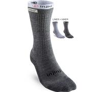 Injinji Men's Merino Wool Liner+Hiker Socks {INJ-333378} - Charcoal/Light Grey - Large/X-Large