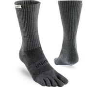 Injinji Men's Mid-Weight Trail Run Crew Length Toe Socks (INJ-TR-CR) - Graphite Grey - X-Large
