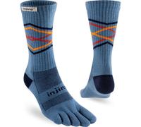 Injinji Men's Mid-Weight Trail Run Crew Length Toe Socks - Uk: 10-12, Lake Blue