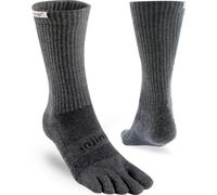 Injinji Men's Mid-Weight Trail Run Crew Length Toe Socks - Uk: 7-9, Graphite Grey