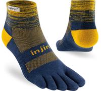 Injinji Men's Mid-Weight Trail Run Mini-Crew Toe Socks (INJ-TR-MC) - Midnight Blue/Petrol Blue - Large