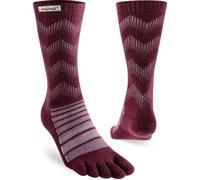 Injinji Mid-Weight Merino Wool Crew Toe Socks - Uk: 12+, Garnet Red
