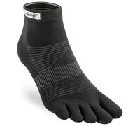 Injinji Run Lightweight Mini Crew Socks Black XL 47½+ for Running and Active Lifestyle