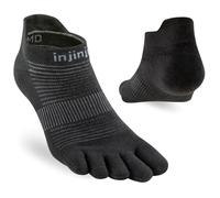 Injinji Run Lightweight No-Show Five Finger Running Toe Socks Black