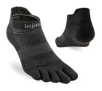 Injinji Run Lightweight No-Show Five Finger Running Toe Socks Black