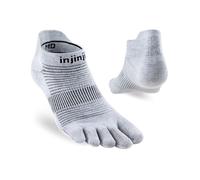 Injinji Run Lightweight No-Show Socks - Grey, Comfortable & Breathable for Runners Seeking Ultimate Performance