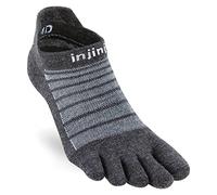 Injinji Running Socks – Run Lightweight No-Show Wool – Size 7-9.5 Grey