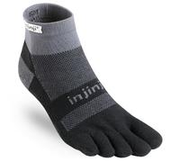 Injinji Run 2.0 Midweight Mini Crew Socks - Unisex - Black - (Black/Gray), Size:S