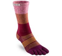 Injinji Socks Trail Midweight Crew Womens Running Toe Socks - Pomegranate