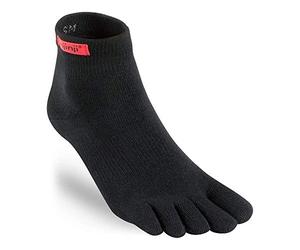 Injinji Sport Original Weight Mini Crew Running Toe Socks Coolmax Black Medium