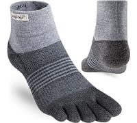Injinji Women's Trail Midweight Mini Crew Socks – Walking, Grey, Size XS/S