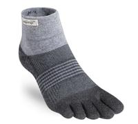 Injinji Trail Midweight Mini Crew Socks Grey M/L 40.5-44.5 for Comfortable Running and Hiking