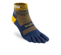 Injinji Men's Mid-Weight Trail Run Mini-Crew Toe Socks - Uk: 10-12, Moonlight Blue/gold