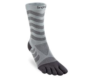 Injinji UltraRun Mini Crew Socks XS/S 35-40 Women - Grey, ideal for long runs with comfortable support